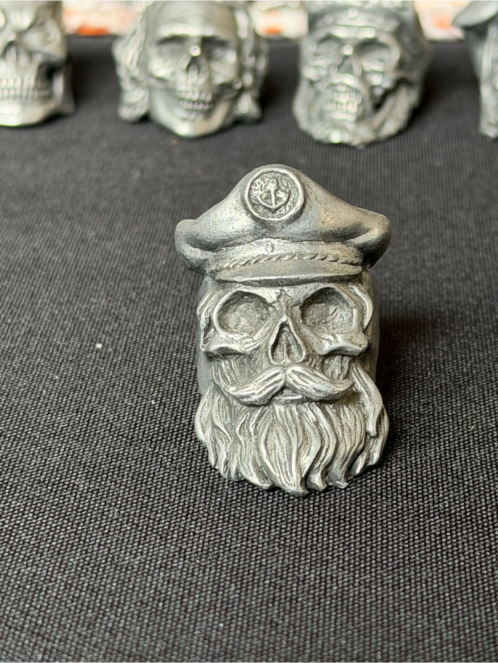 Men's Silver-Tone Skull Rings - Captain bones
